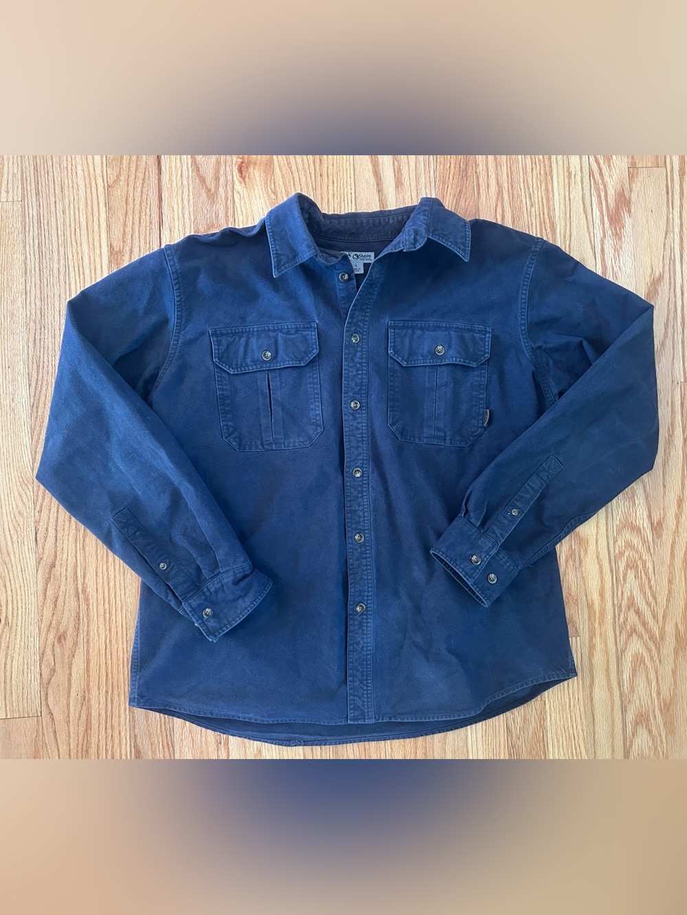 Men's Casual Button-Down Shirt in Navy Blue